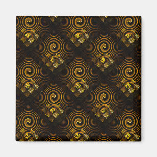 Goud Moderne Boho Elegante Abstracte Kunstpatroon Magneet