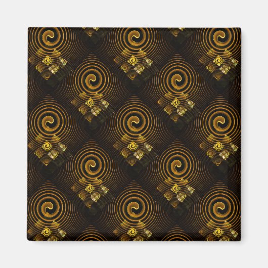 Goud Moderne Boho Elegante Abstracte Kunstpatroon Magneet (Voorkant)