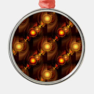 Goud Moderne Boho Elegante Abstracte Kunstpatroon  Metalen Ornament