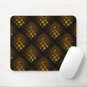 Goud Moderne Boho Elegante Abstracte Kunstpatroon Muismat (Met muis)