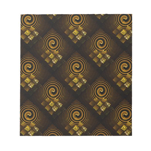 Goud Moderne Boho Elegante Abstracte Kunstpatroon  Notitieblok (Voorkant)