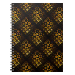 Goud Moderne Boho Elegante Abstracte Kunstpatroon  Notitieboek