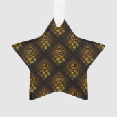 Goud Moderne Boho Elegante Abstracte Kunstpatroon Ornament (achterkant)