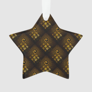 Goud Moderne Boho Elegante Abstracte Kunstpatroon  Ornament