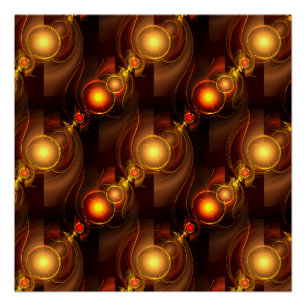 Goud Moderne Boho Elegante Abstracte Kunstpatroon  Perfect Poster