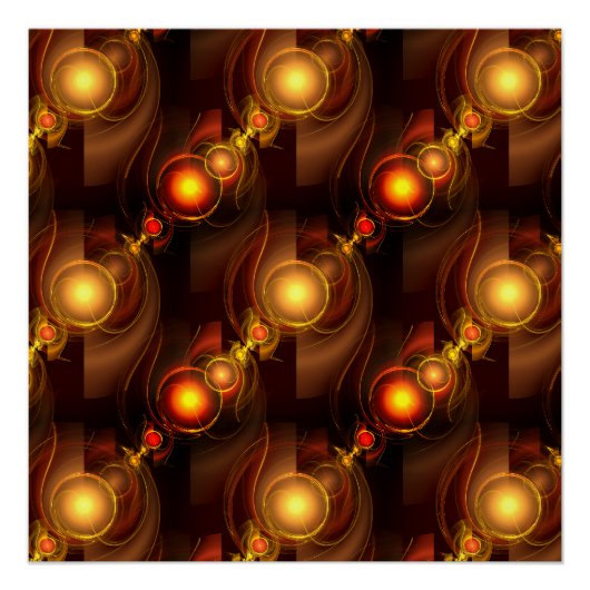 Goud Moderne Boho Elegante Abstracte Kunstpatroon Perfect Poster (Voorkant)