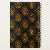 Goud Moderne Boho Elegante Abstracte Kunstpatroon Planner (Achterkant)