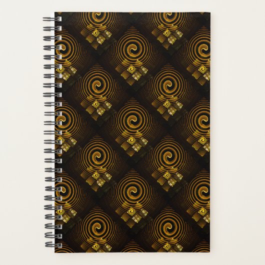 Goud Moderne Boho Elegante Abstracte Kunstpatroon Planner (Voorkant)