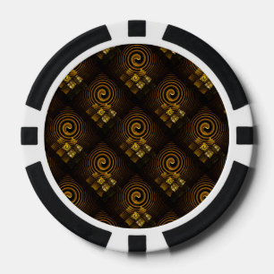 Goud Moderne Boho Elegante Abstracte Kunstpatroon  Poker Chips