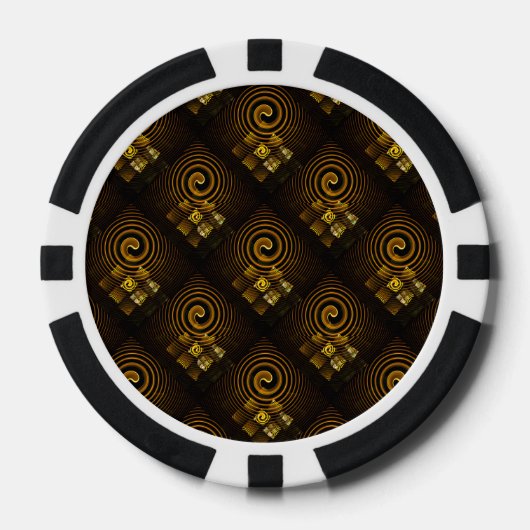 Goud Moderne Boho Elegante Abstracte Kunstpatroon  Poker Chips (Voorkant)