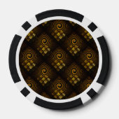 Goud Moderne Boho Elegante Abstracte Kunstpatroon  Poker Chips (Achterkant)