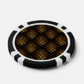 Goud Moderne Boho Elegante Abstracte Kunstpatroon  Poker Chips (Enkel)