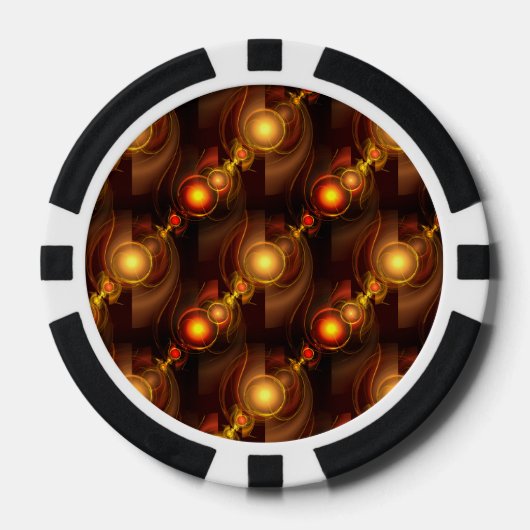 Goud Moderne Boho Elegante Abstracte Kunstpatroon Poker Chips (Voorkant)