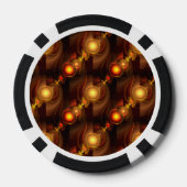 Goud Moderne Boho Elegante Abstracte Kunstpatroon Poker Chips (Achterkant)