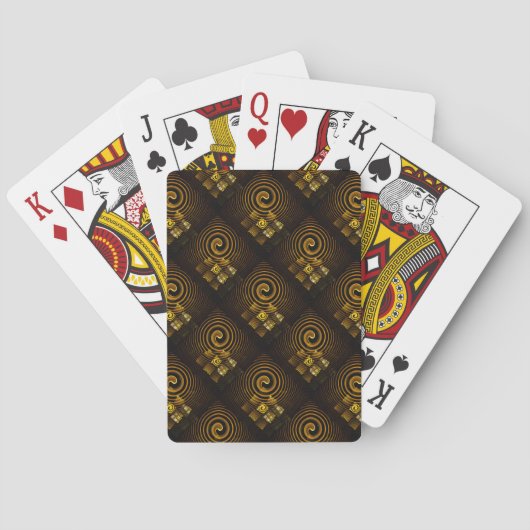 Goud Moderne Boho Elegante Abstracte Kunstpatroon  Pokerkaarten (Achterkant)
