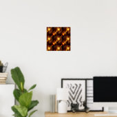 Goud Moderne Boho Elegante Abstracte Kunstpatroon Poster (Thuiskantoor)