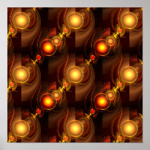 Goud Moderne Boho Elegante Abstracte Kunstpatroon Poster