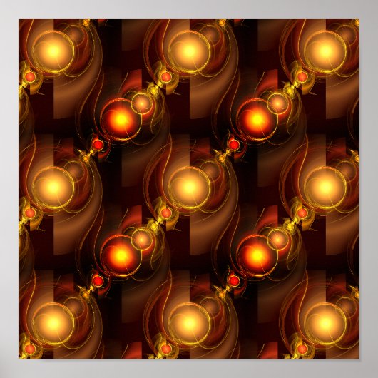 Goud Moderne Boho Elegante Abstracte Kunstpatroon Poster (Voorkant)
