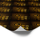 Goud Moderne Boho Elegante Abstracte Kunstpatroon Poster (Hoek)