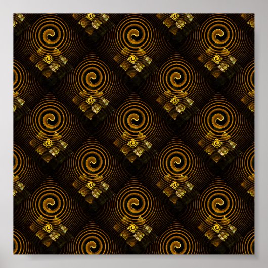 Goud Moderne Boho Elegante Abstracte Kunstpatroon Poster (Voorkant)