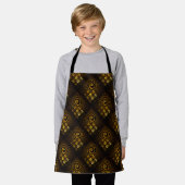 Goud Moderne Boho Elegante Abstracte Kunstpatroon Schort (Gedragen)