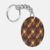 Goud Moderne Boho Elegante Abstracte Kunstpatroon  Sleutelhanger (Voorkant Links)