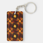 Goud Moderne Boho Elegante Abstracte Kunstpatroon Sleutelhanger (achterkant)