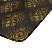 Goud Moderne Boho Elegante Abstracte Kunstpatroon  Snijplank (Hoek)