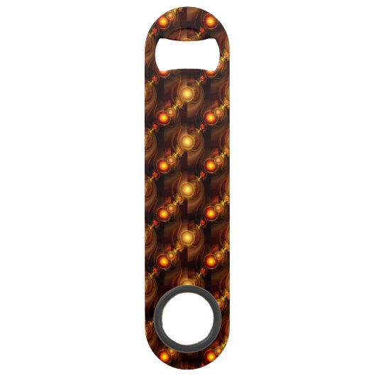 Goud Moderne Boho Elegante Abstracte Kunstpatroon Speed Flessenopener (Voorkant)