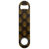 Goud Moderne Boho Elegante Abstracte Kunstpatroon Speed Flessenopener (Achterkant)