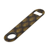 Goud Moderne Boho Elegante Abstracte Kunstpatroon Speed Flessenopener (Achterkant Gekanteld)