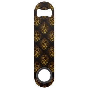 Goud Moderne Boho Elegante Abstracte Kunstpatroon  Speed Flessenopener