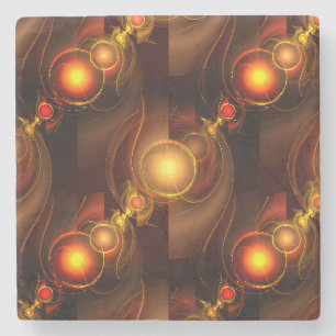 Goud Moderne Boho Elegante Abstracte Kunstpatroon  Stenen Onderzetter
