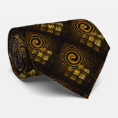 Goud Moderne Boho Elegante Abstracte Kunstpatroon  Stropdas (Opgerold)