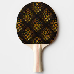 Goud Moderne Boho Elegante Abstracte Kunstpatroon Tafeltennisbatje