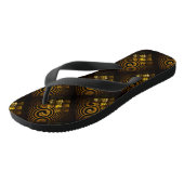 Goud Moderne Boho Elegante Abstracte Kunstpatroon Teenslippers (Schuin)