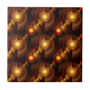 Goud Moderne Boho Elegante Abstracte Kunstpatroon Tegeltje