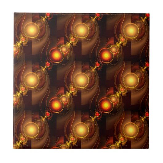 Goud Moderne Boho Elegante Abstracte Kunstpatroon Tegeltje (Voorkant)