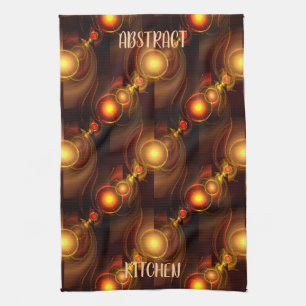 Goud Moderne Boho Elegante Abstracte Kunstpatroon Theedoek