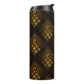 Goud Moderne Boho Elegante Abstracte Kunstpatroon Thermosbeker (Gedraaid links)