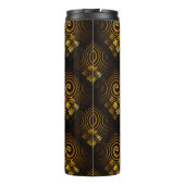 Goud Moderne Boho Elegante Abstracte Kunstpatroon Thermosbeker (Achterkant)