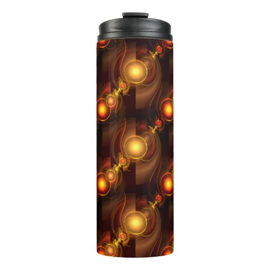 Goud Moderne Boho Elegante Abstracte Kunstpatroon Thermosbeker (Voorkant)