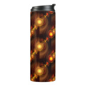 Goud Moderne Boho Elegante Abstracte Kunstpatroon Thermosbeker (Gedraaid links)