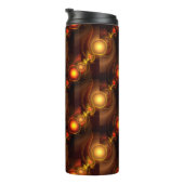 Goud Moderne Boho Elegante Abstracte Kunstpatroon Thermosbeker (Geroteerd rechts)