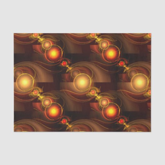 Goud Moderne Boho Elegante Abstracte Kunstpatroon  Tissuepapier (Voorkant)