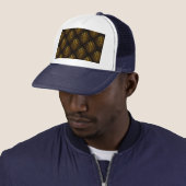 Goud Moderne Boho Elegante Abstracte Kunstpatroon  Trucker Pet (In situ)