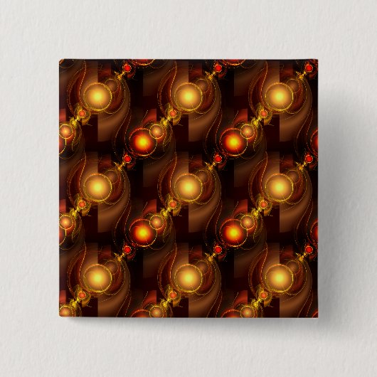 Goud Moderne Boho Elegante Abstracte Kunstpatroon Vierkante Button 5,1 Cm (Voorkant)