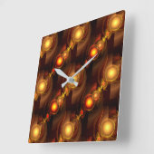Goud Moderne Boho Elegante Abstracte Kunstpatroon Vierkante Klok (Hoek)