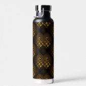 Goud Moderne Boho Elegante Abstracte Kunstpatroon  Waterfles (Rechts)