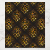 Goud Moderne Boho Elegante Abstracte Kunstpatroon Wijn Etiket (Enkel label)
